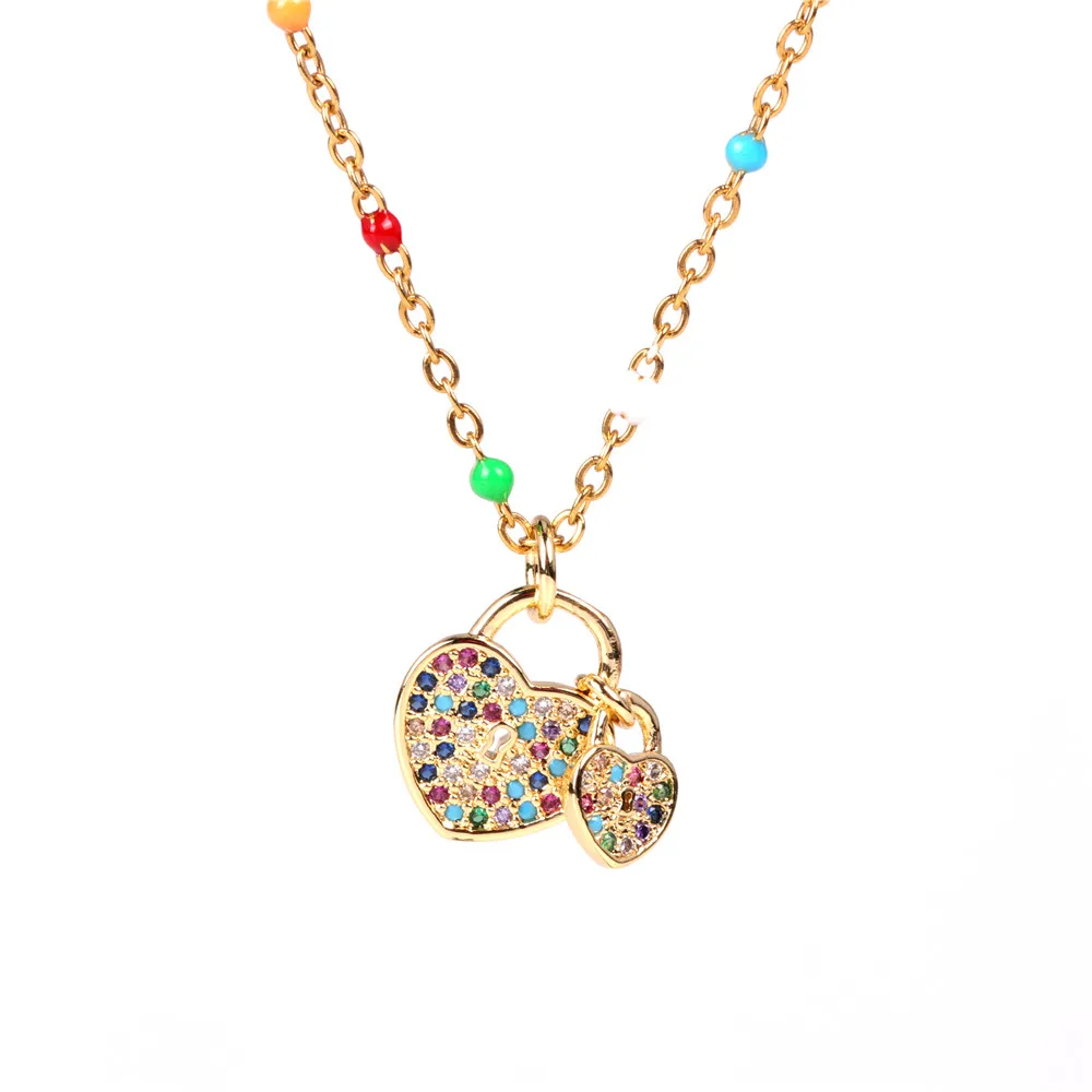 2021 Sailing Jewelry Double Heart Lock Necklace Colored CZ Heart Lock Necklace Heart Love Necklace for Women
2021 Sailing Jewelry Double Heart Lock Necklace Colored CZ Heart Lock Necklace Heart Love Necklace for Women