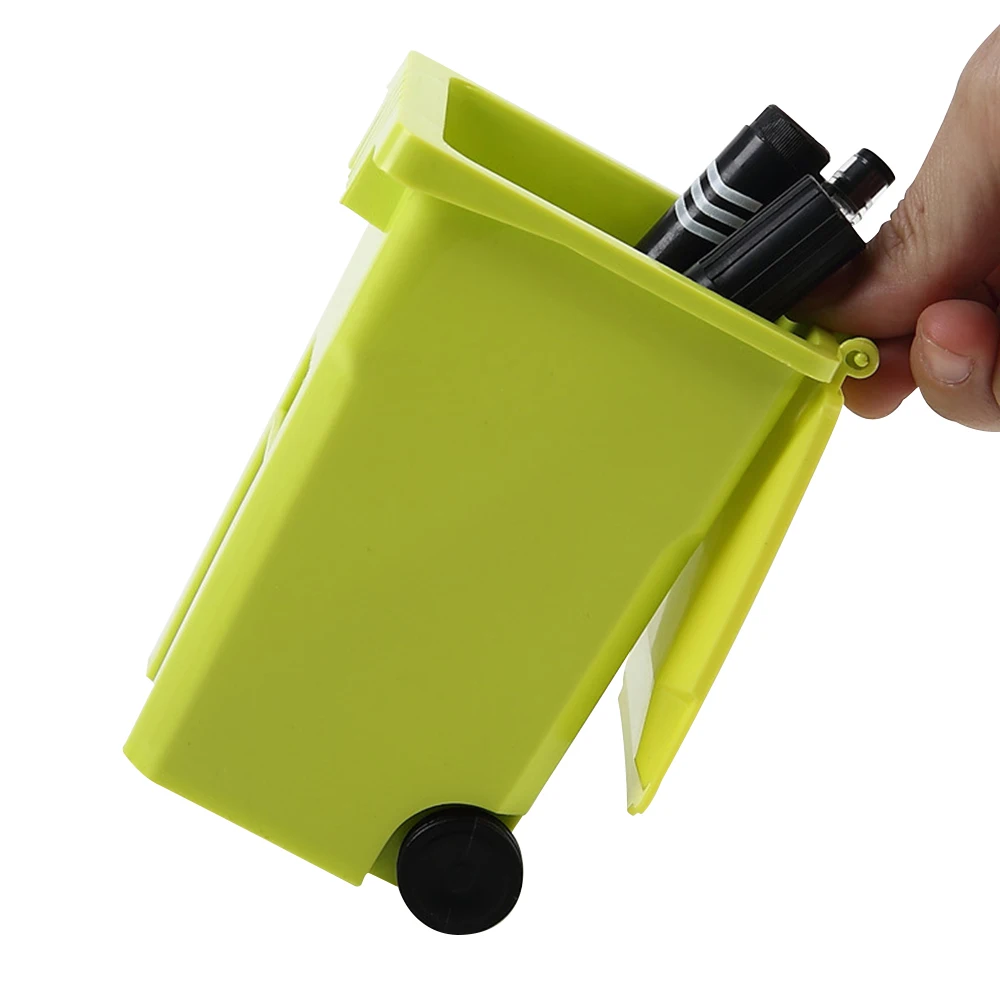 Creative mini trash can shape open lid wheels square PP plastic pen holder desk organizers wholesale
Creative mini trash can shape open lid wheels square PP plastic pen holder desk organizers wholesale