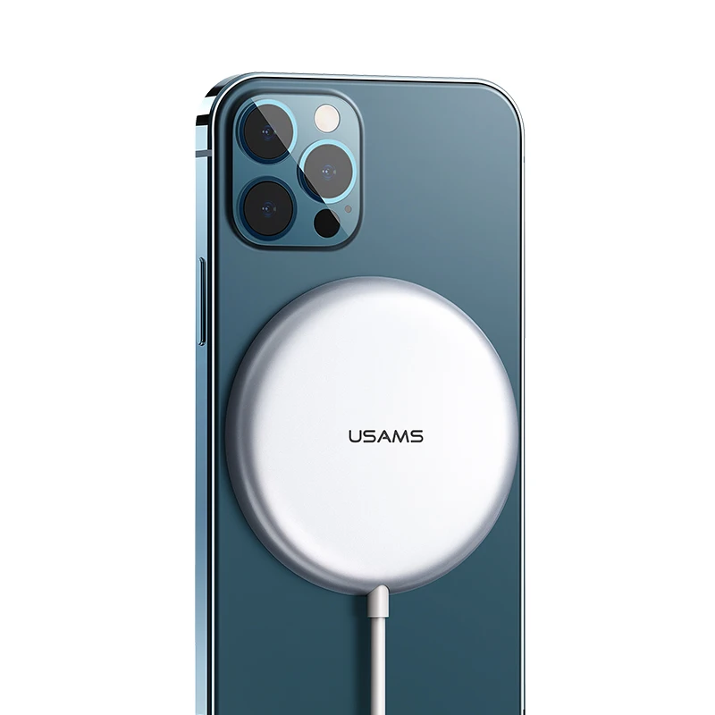 USAMS 2021 New Arrival OEM 15W Super-thin Magnetic Wireless Charger Fast Wireless Charger For iPhone, Silver
USAMS 2021 New Arrival OEM 15W Super-thin Magnetic Wireless Charger Fast Wireless Charger For iPhone, Silver
