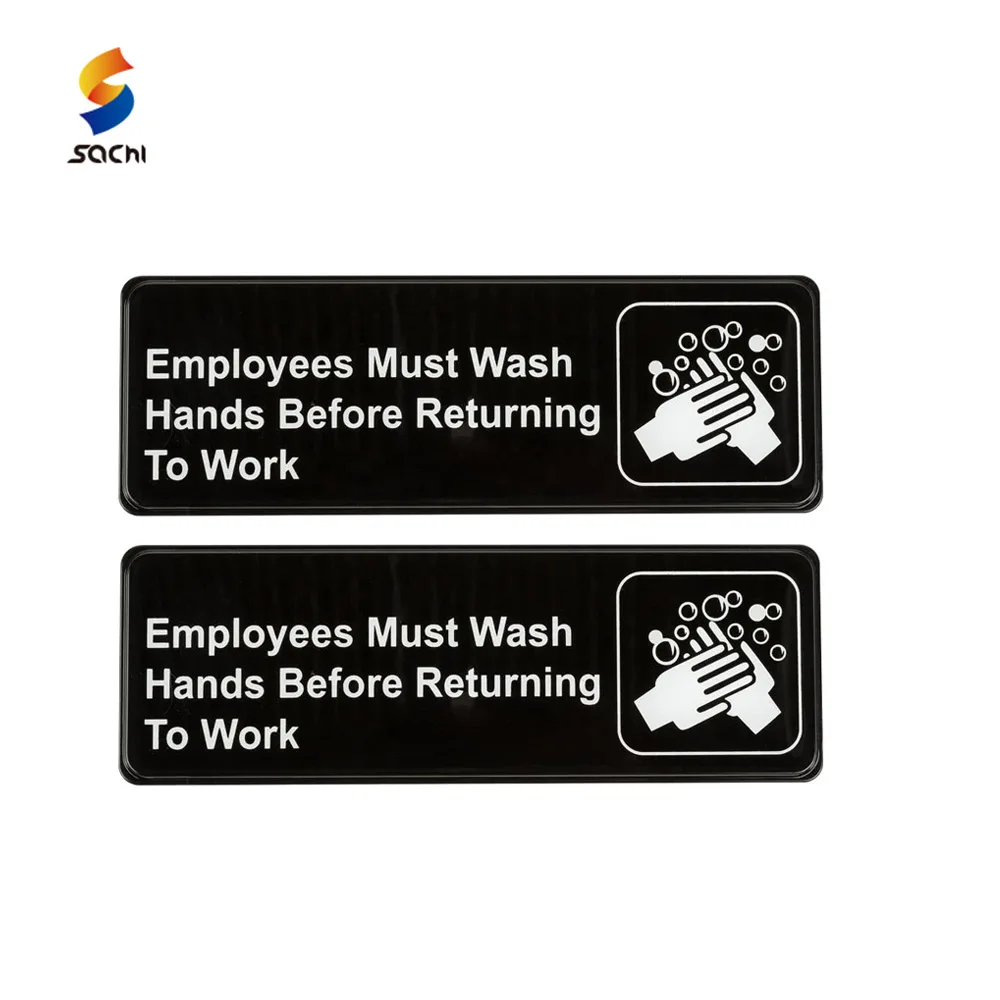 Easy install plastic 9*3" Employees Must Wash Hands Before Returning to Work Sign adhesive washing your hands sign board
Easy install plastic 9*3" Employees Must Wash Hands Before Returning to Work Sign adhesive washing your hands sign board