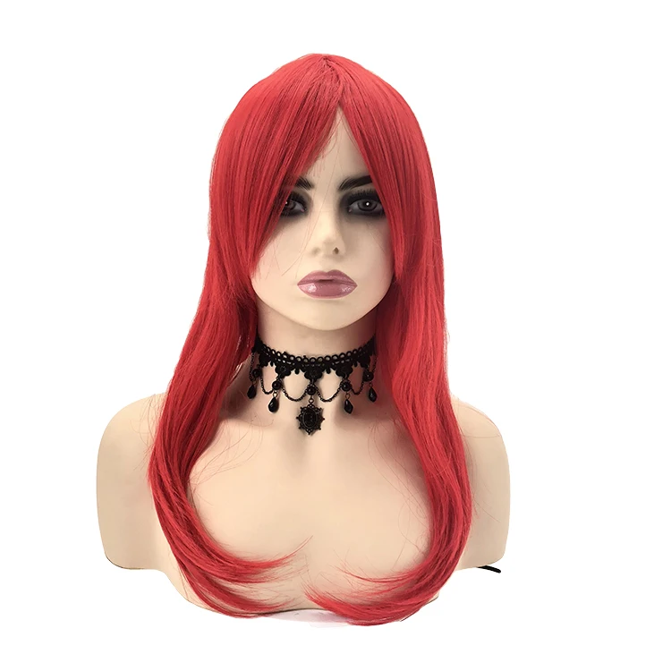 50% OFF Factory Direct Sale 24" Long Red Colored Premium Synthetic Fiber Wigs Straight Wave With Bangs, Natural color lace wig
50% OFF Factory Direct Sale 24" Long Red Colored Premium Synthetic Fiber Wigs Straight Wave With Bangs, Natural color lace wig