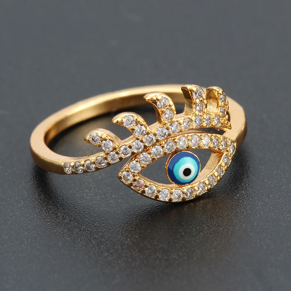 Wholesale 2021 New Design Copper+Crystal Adjustable Evil Eye Ring Women Gold Plated Jewelry, As photo
Wholesale 2021 New Design Copper+Crystal Adjustable Evil Eye Ring Women Gold Plated Jewelry, As photo