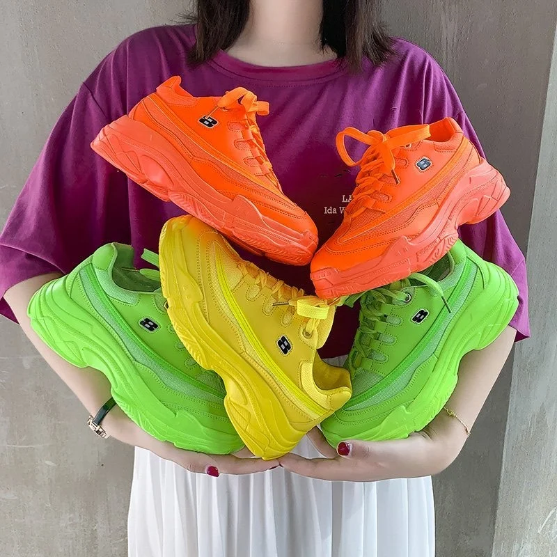 2020Summer Platform Sneakers Women Casual Lace Up Thick Bottom Walking Shoes Woman Non Slip Yellow Sneakers fashion casual shoes
2020Summer Platform Sneakers Women Casual Lace Up Thick Bottom Walking Shoes Woman Non Slip Yellow Sneakers fashion casual shoes