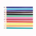 12 color customized plastic woodless color drawing pencil for school and artist