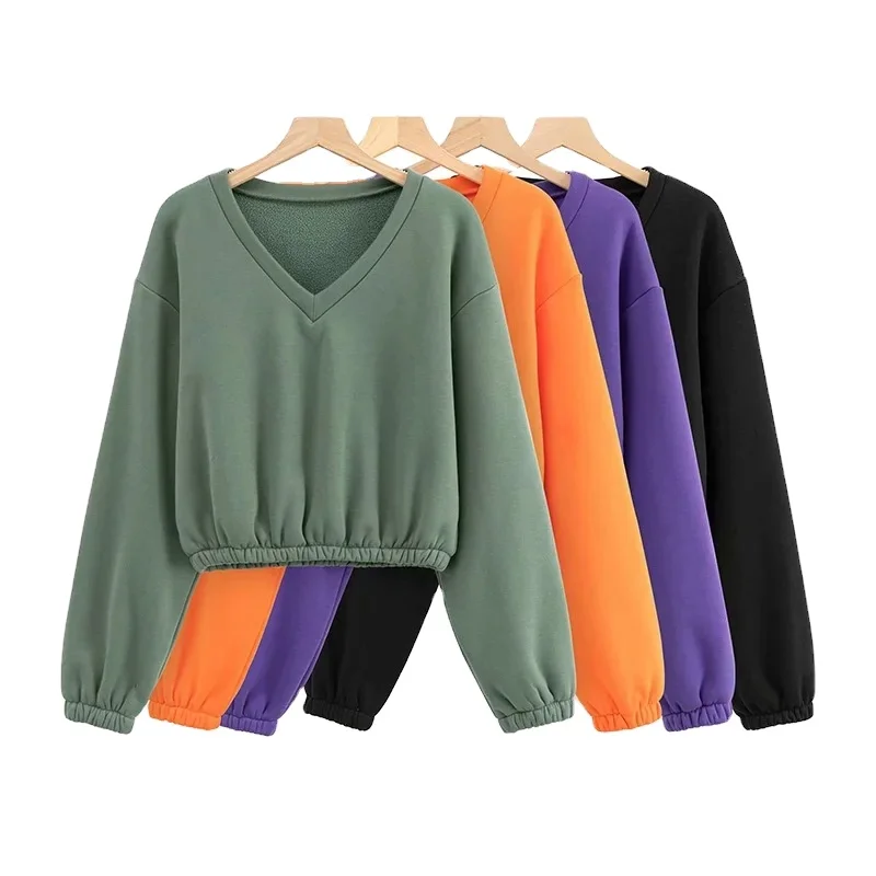 2022 street wear pullover plain long sleeve crop top v-neck street wear suppliers sweatshirt, Picture shows
2022 street wear pullover plain long sleeve crop top v-neck street wear suppliers sweatshirt, Picture shows