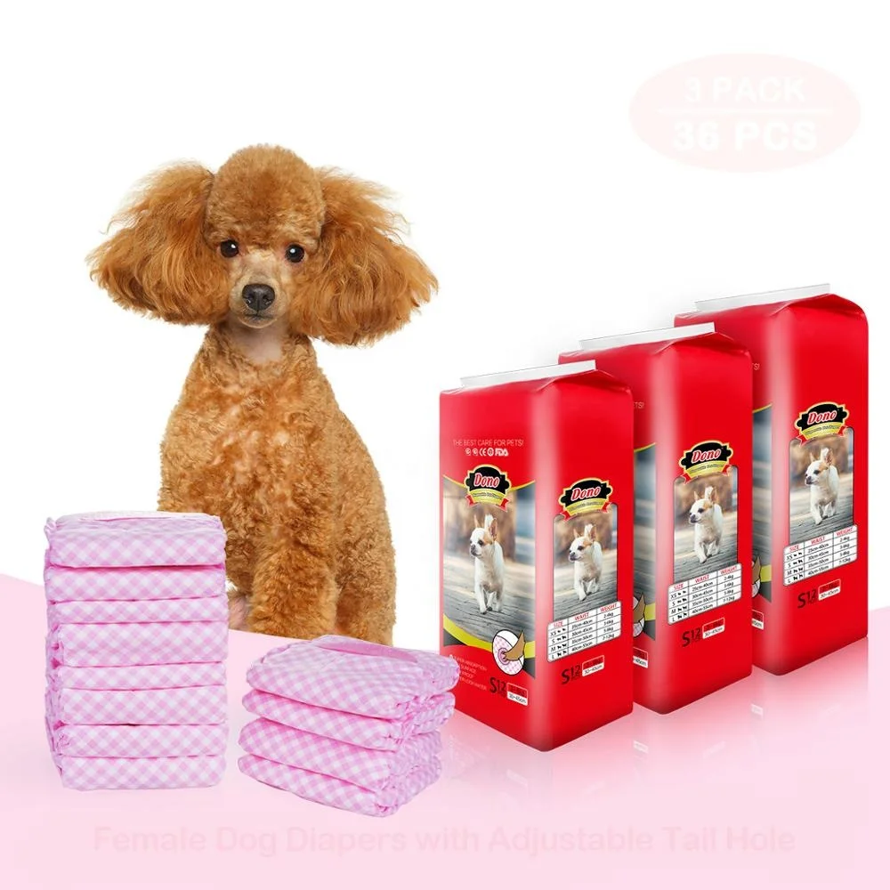 Dono Female dog diapers size disposable female diapers with adjustable Tail hole, Pink
Dono Female dog diapers size disposable female diapers with adjustable Tail hole, Pink