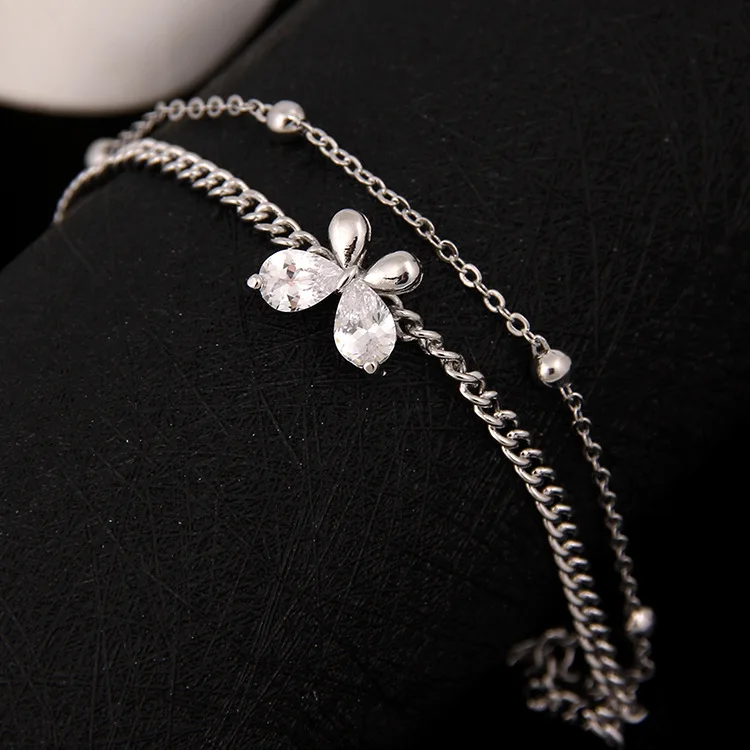 Girls Rose Gold Silver Available Double Layer Chain Butterfly Bracelet Crystal Butterfly Bracelet
Girls Rose Gold Silver Available Double Layer Chain Butterfly Bracelet Crystal Butterfly Bracelet