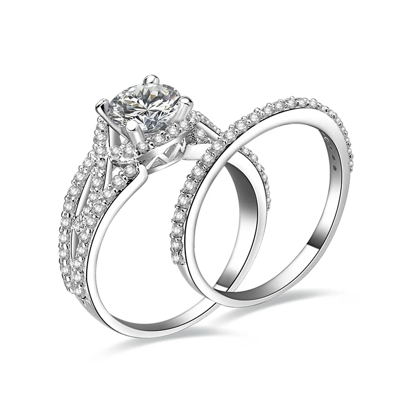 925 Sterling Silver 1.0ct Round Cut Cubic Zirconia Wedding Bridal Ring Set for Women Engagement Anniversary Ring Jewelry Gifts
925 Sterling Silver 1.0ct Round Cut Cubic Zirconia Wedding Bridal Ring Set for Women Engagement Anniversary Ring Jewelry Gifts
