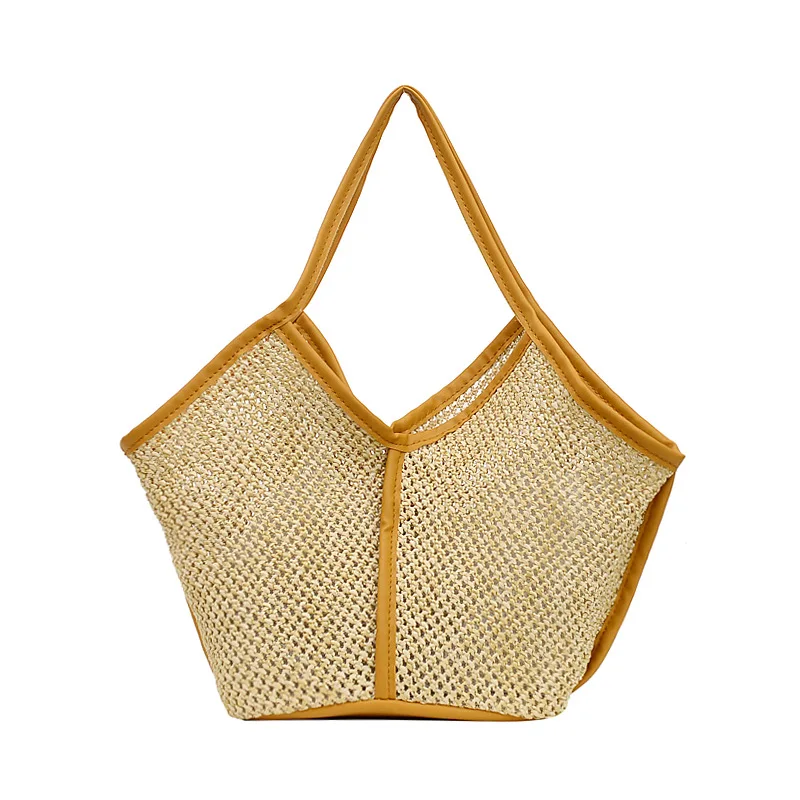 Personalized bohemian boho bag handmade tote bag paper straw beach bag crochet straw handbag, Beige
Personalized bohemian boho bag handmade tote bag paper straw beach bag crochet straw handbag, Beige
