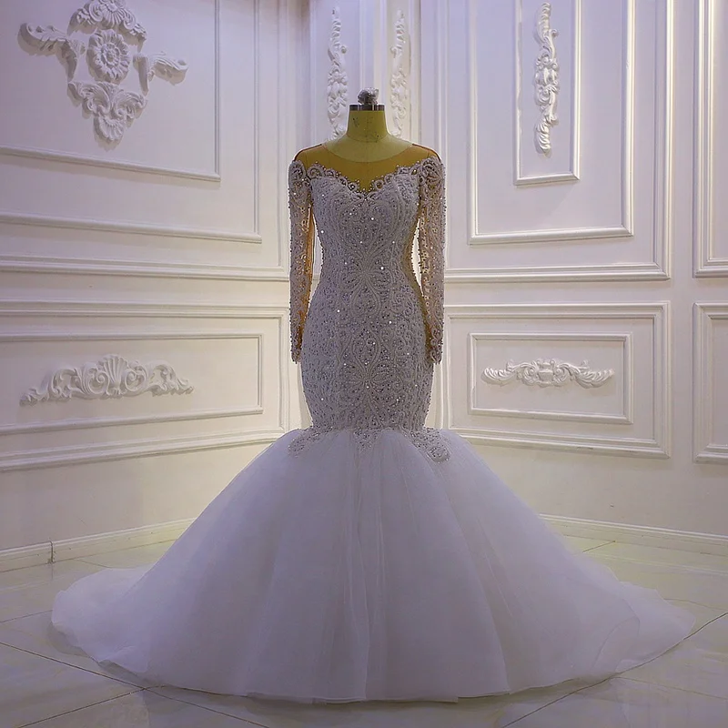 Jancember 905 Sexy Long Sleeve Slim Fit Embroidered Mermaid White Bridal Wedding Dress
Jancember 905 Sexy Long Sleeve Slim Fit Embroidered Mermaid White Bridal Wedding Dress