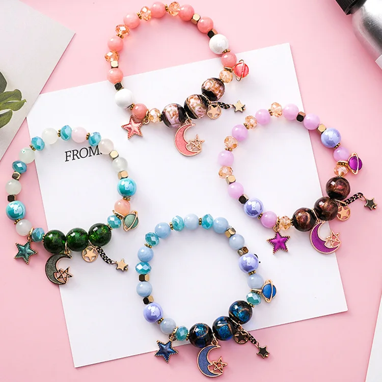 Creative Bohemian Star Moon Crystal Glass Beaded Charm Bracelet for Women Romantic Colorful Elastic Bracelet (SK938), As picture
Creative Bohemian Star Moon Crystal Glass Beaded Charm Bracelet for Women Romantic Colorful Elastic Bracelet (SK938), As picture