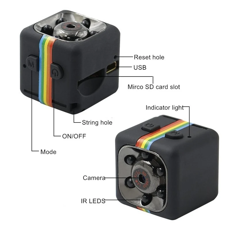 SQ8 SQ11 SQ12 Mini Camera Full HD 1080P Micro Camera IR Night Vision DV Camera Motion Sensor DVR Camcorder Mini Cam
