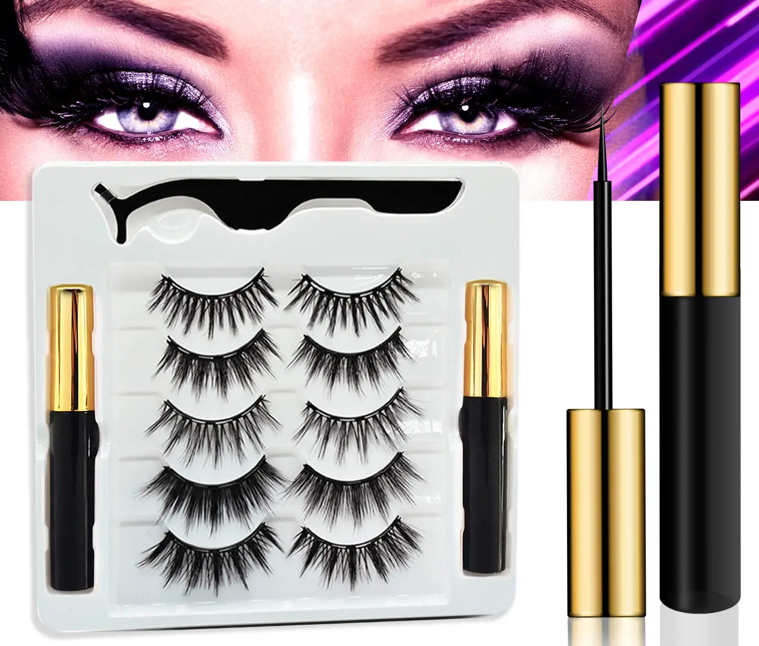 Wholesale Magnetic-Eyelashes Mink Eyelashes 25 mm 3d Lash With Eyeliner Set, Natural black
Wholesale Magnetic-Eyelashes Mink Eyelashes 25 mm 3d Lash With Eyeliner Set, Natural black
