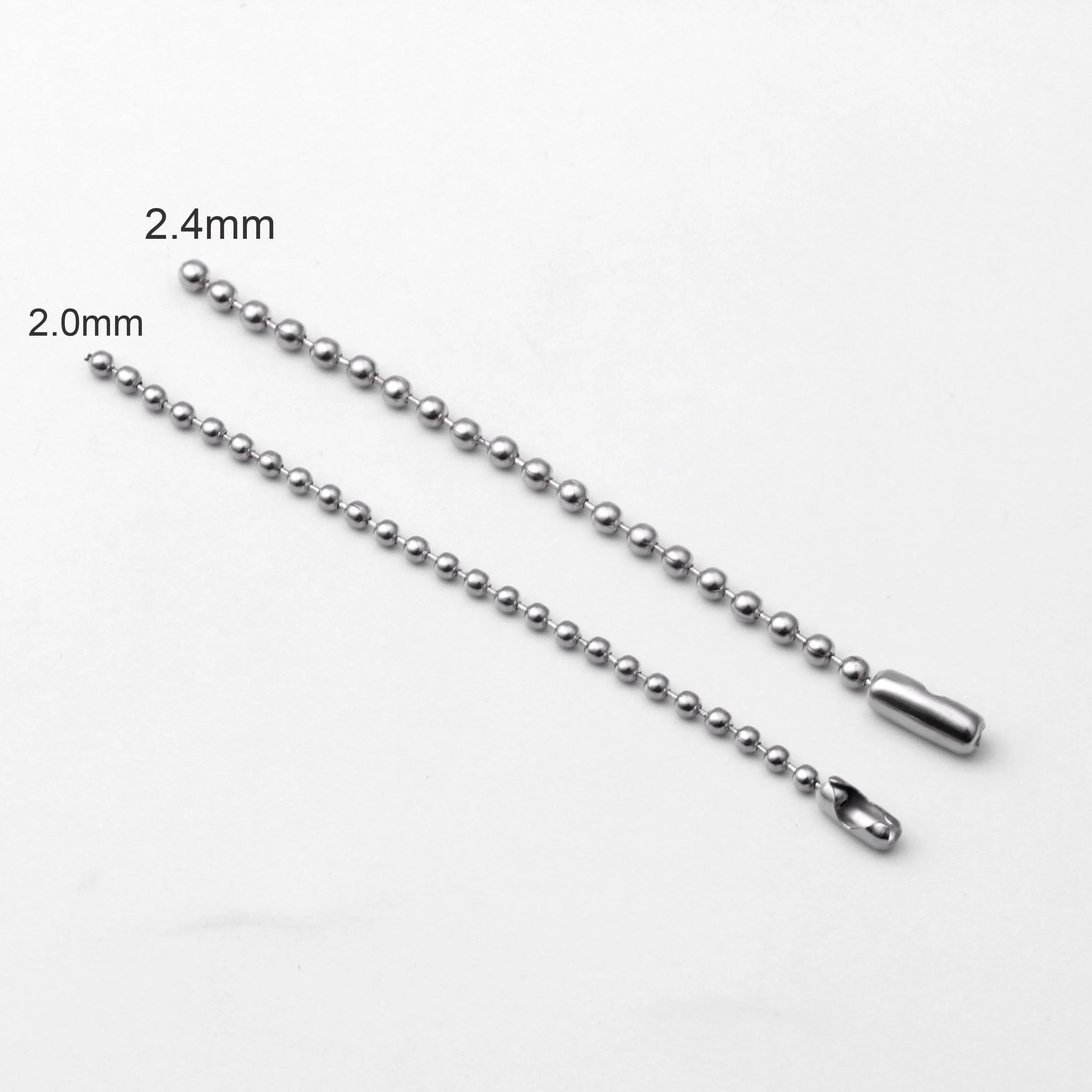 Customized Size Rustproof High Quality Eco-friendly Pre-cut 2.4mm Stainless Steel Ball Chain for Dogtag
Customized Size Rustproof High Quality Eco-friendly Pre-cut 2.4mm Stainless Steel Ball Chain for Dogtag