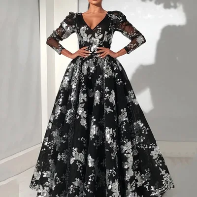 2020 Fashion Beautiful Long-Sleeve V Neck Girls Prom Dress Party Women Long Evening Gowns With Printing Flowers, Shown
2020 Fashion Beautiful Long-Sleeve V Neck Girls Prom Dress Party Women Long Evening Gowns With Printing Flowers, Shown
