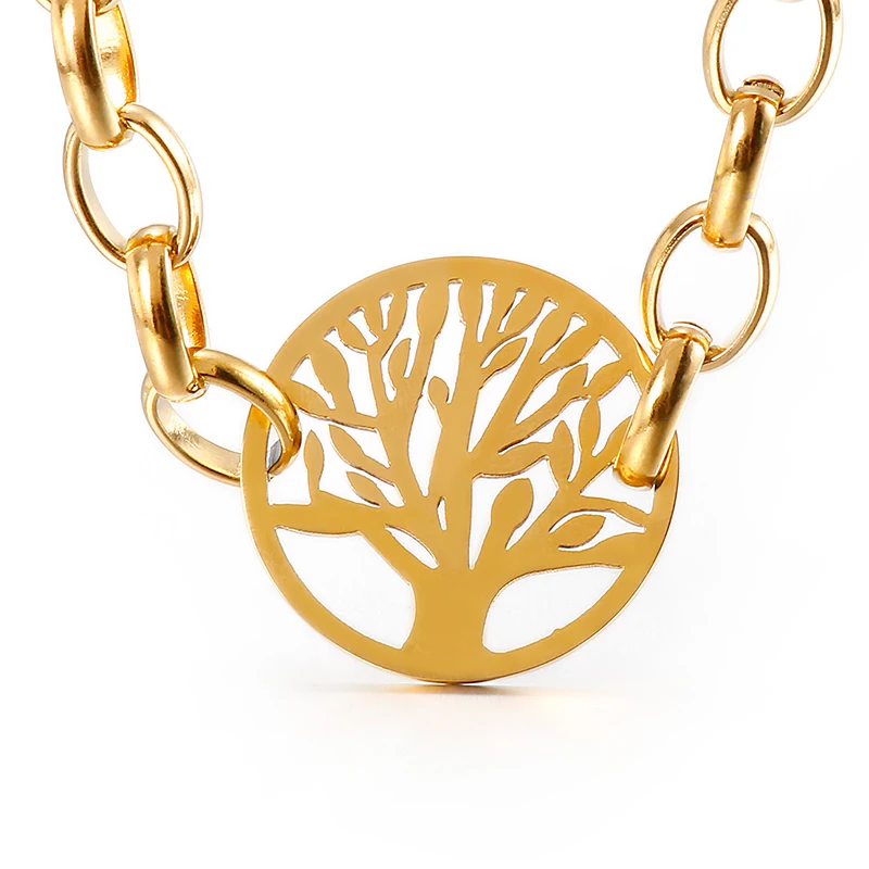 Simple Design Stainless Steel Adjustable Long Chain Jewelry Pendant Necklace Tree Of Life, Silver/gold
Simple Design Stainless Steel Adjustable Long Chain Jewelry Pendant Necklace Tree Of Life, Silver/gold