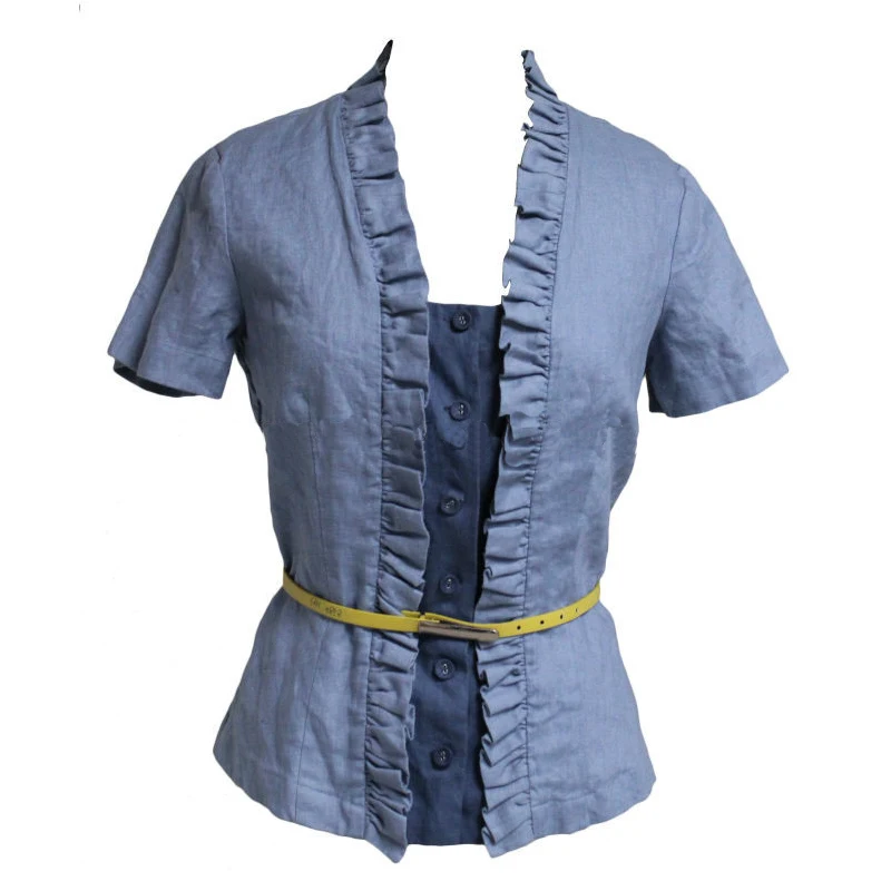 Lady's OEM/ODM Manufacturer New Modern Short Style Cotton Denim Tops Women Front Open Blouse
