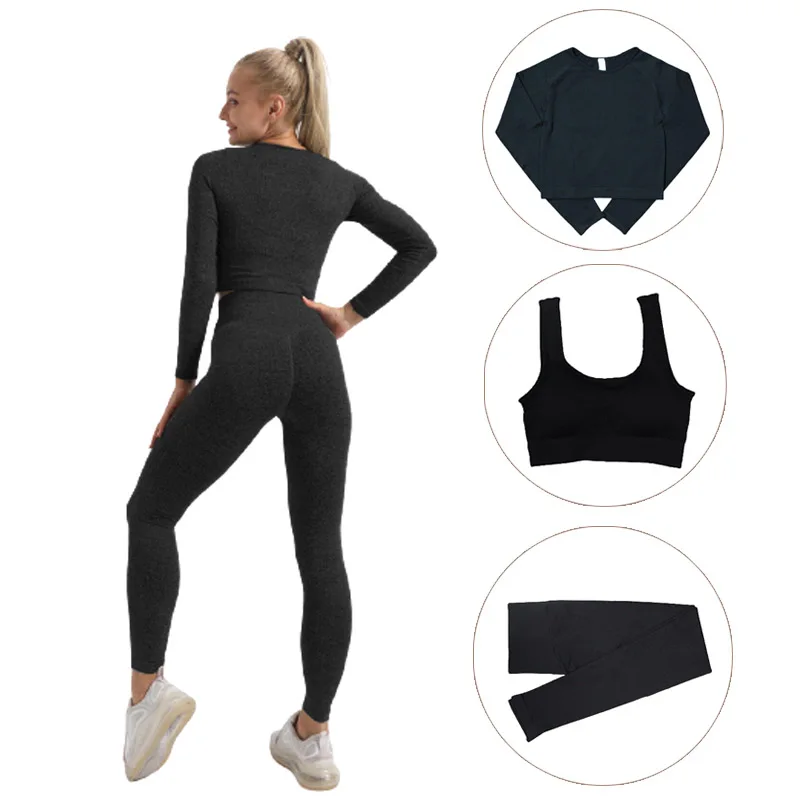 Solid training running fitness active seamless 3 pieces seamless women yoga sets female sport gym suits wear, 6 colors
Solid training running fitness active seamless 3 pieces seamless women yoga sets female sport gym suits wear, 6 colors