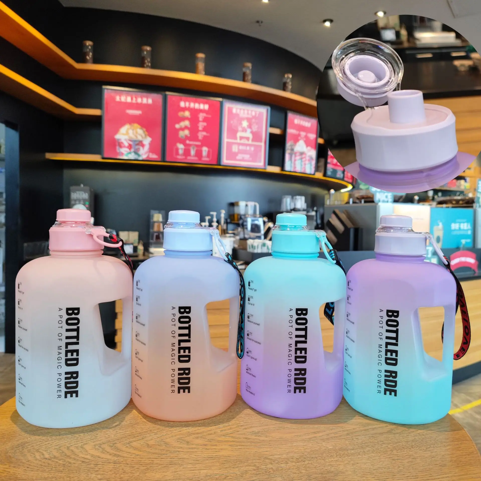 Hot Sale Large Capacity Motivational Bottle Fitness Gym Sports Plastic Water Bottles with time marker, Customized color
Hot Sale Large Capacity Motivational Bottle Fitness Gym Sports Plastic Water Bottles with time marker, Customized color