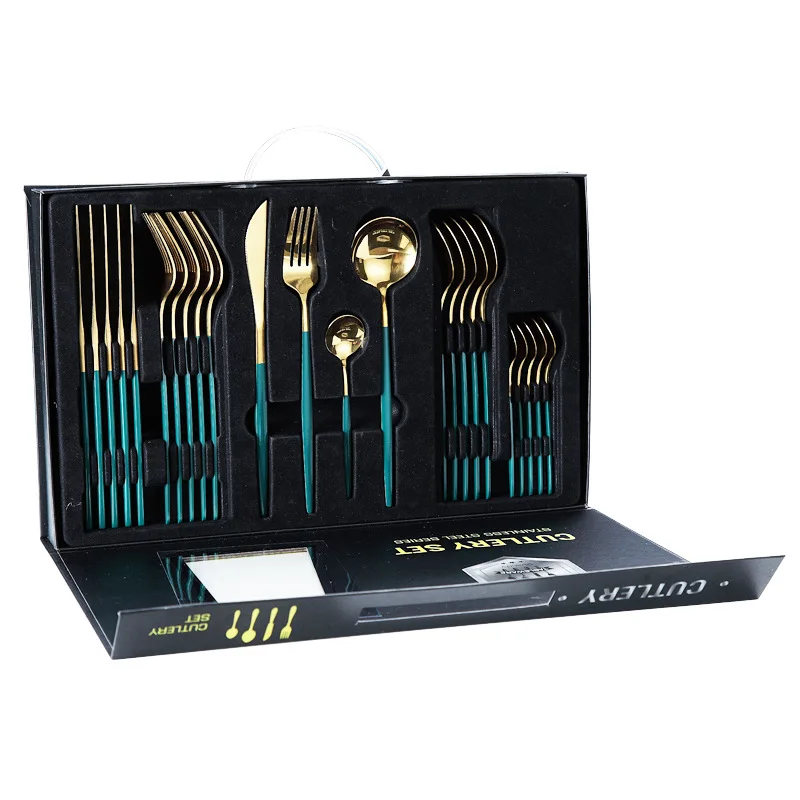 24PCS Portuguese Hot Style Elegant Tableware Gold Plated Stainless Steel Spoon and Fork Set Cutlery
24PCS Portuguese Hot Style Elegant Tableware Gold Plated Stainless Steel Spoon and Fork Set Cutlery