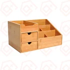 Classic Sandal Wood Color Multifunction Multi-Layer Indoor Desk drawer Type Many GridBamboo Storage Box