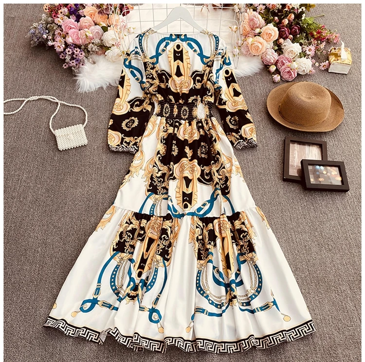 2021 summer short sleeve V neck holiday dress floral korean style dress floral long dress, Grey
2021 summer short sleeve V neck holiday dress floral korean style dress floral long dress, Grey
