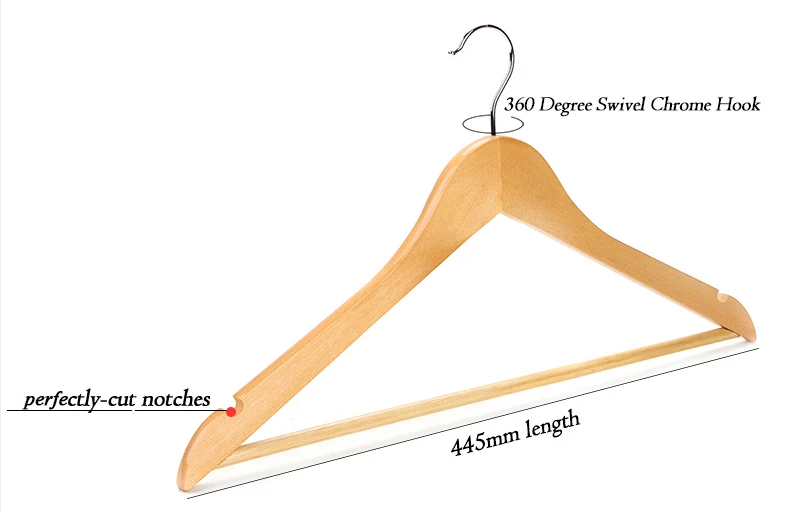 Free sample China manufacture wooden hangers clothes coat hanger for wholesale