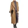 casaco feminino 2019 UK Women Plus size Autumn Winter Cassic Simple Wool Maxi Long Coat Female Robe Outerwear manteau femme