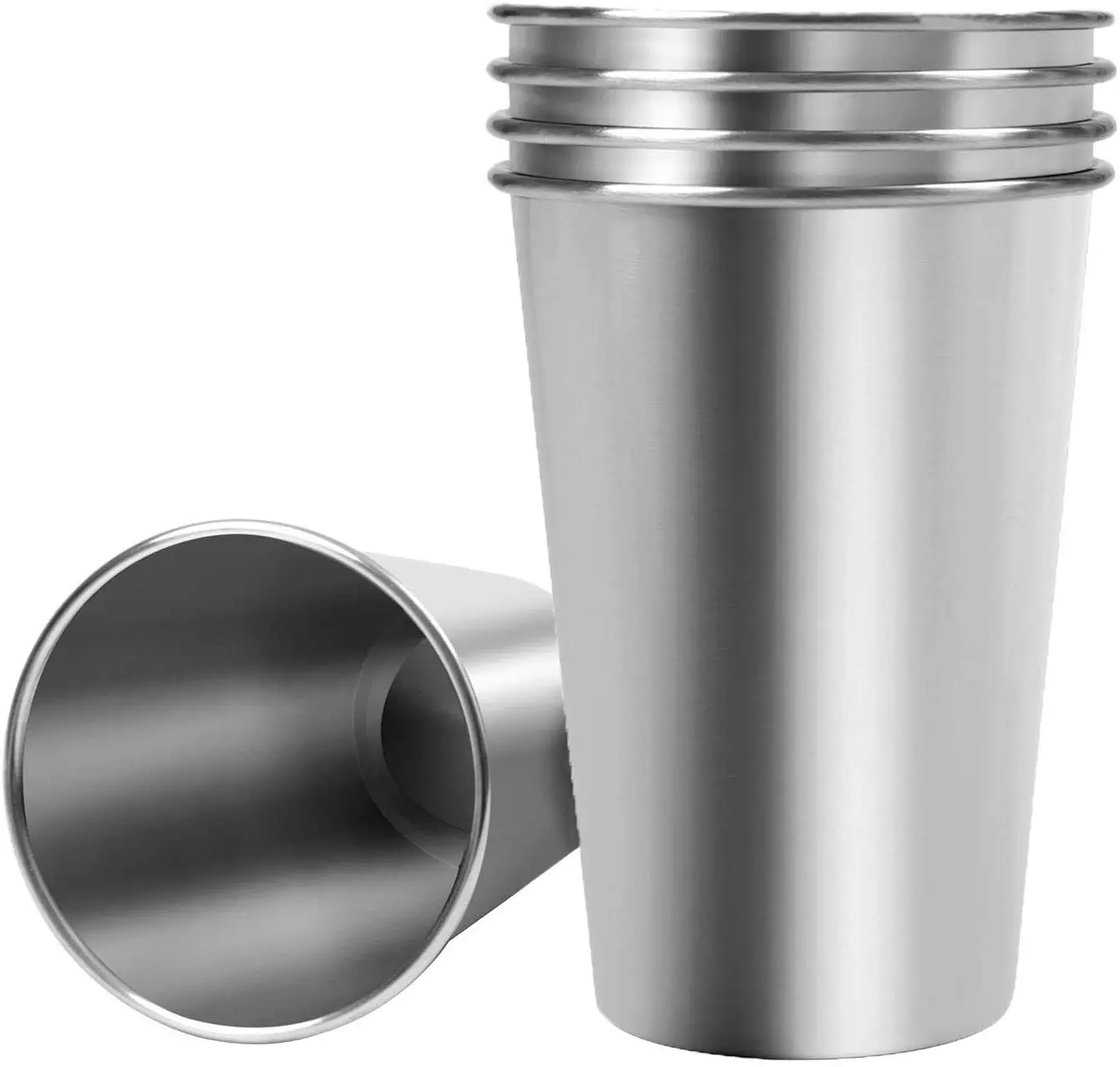 Stackable Premium Quality 18/18 Metal Drinking glasses Stainless Steel Pint Cups Water Tumblers, Silver
Stackable Premium Quality 18/18 Metal Drinking glasses Stainless Steel Pint Cups Water Tumblers, Silver