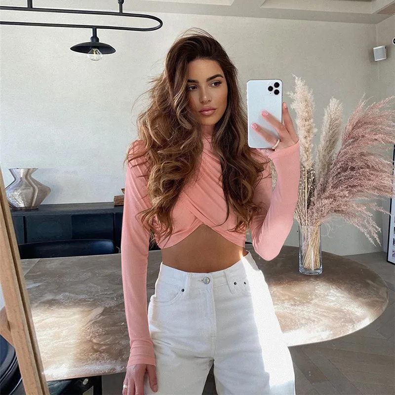2020 New Arrival Autumn collection women stand collar fashion high street long sleeve tops
2020 New Arrival Autumn collection women stand collar fashion high street long sleeve tops