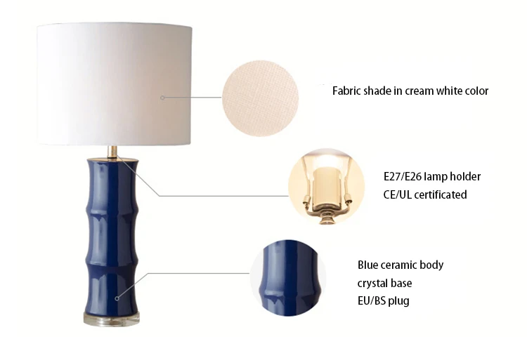 Antique Ceramic base porcelain table lamps for hotel home