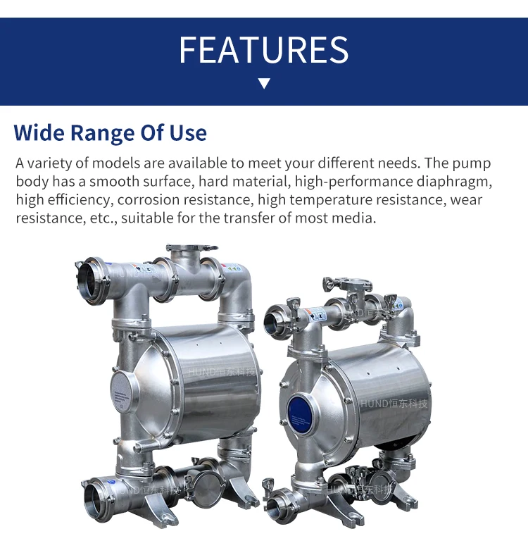 Air Pumping Chemicals Liquids Stainless Steel Pneumatic Diaphragm Pump