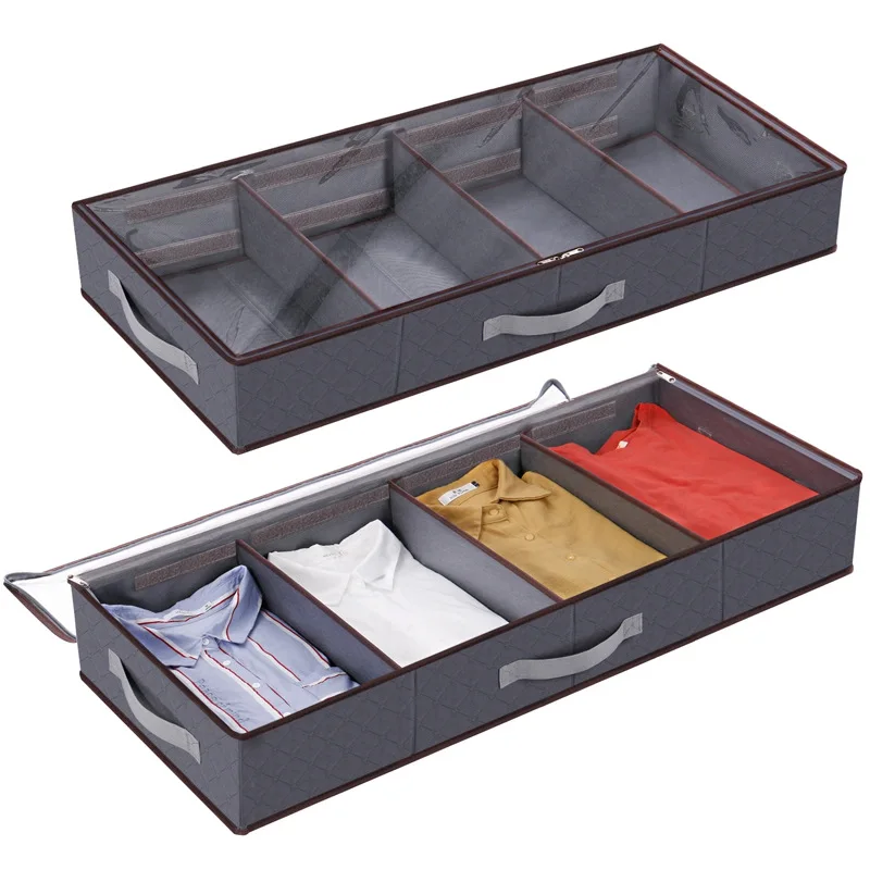 Under Bed Storage Bag Foldable Quilt Clothes Divided Large Storage Bags with Clear Window with Zippered, Picture
Under Bed Storage Bag Foldable Quilt Clothes Divided Large Storage Bags with Clear Window with Zippered, Picture