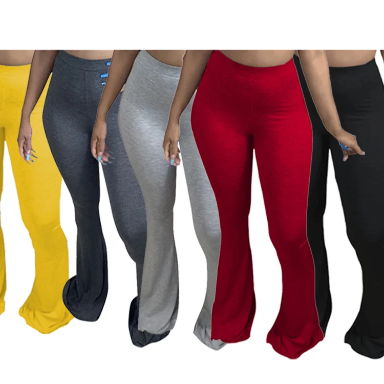S5012-new arrival solid bell bottom flare pants high waist plus size women clothing, Picture
S5012-new arrival solid bell bottom flare pants high waist plus size women clothing, Picture