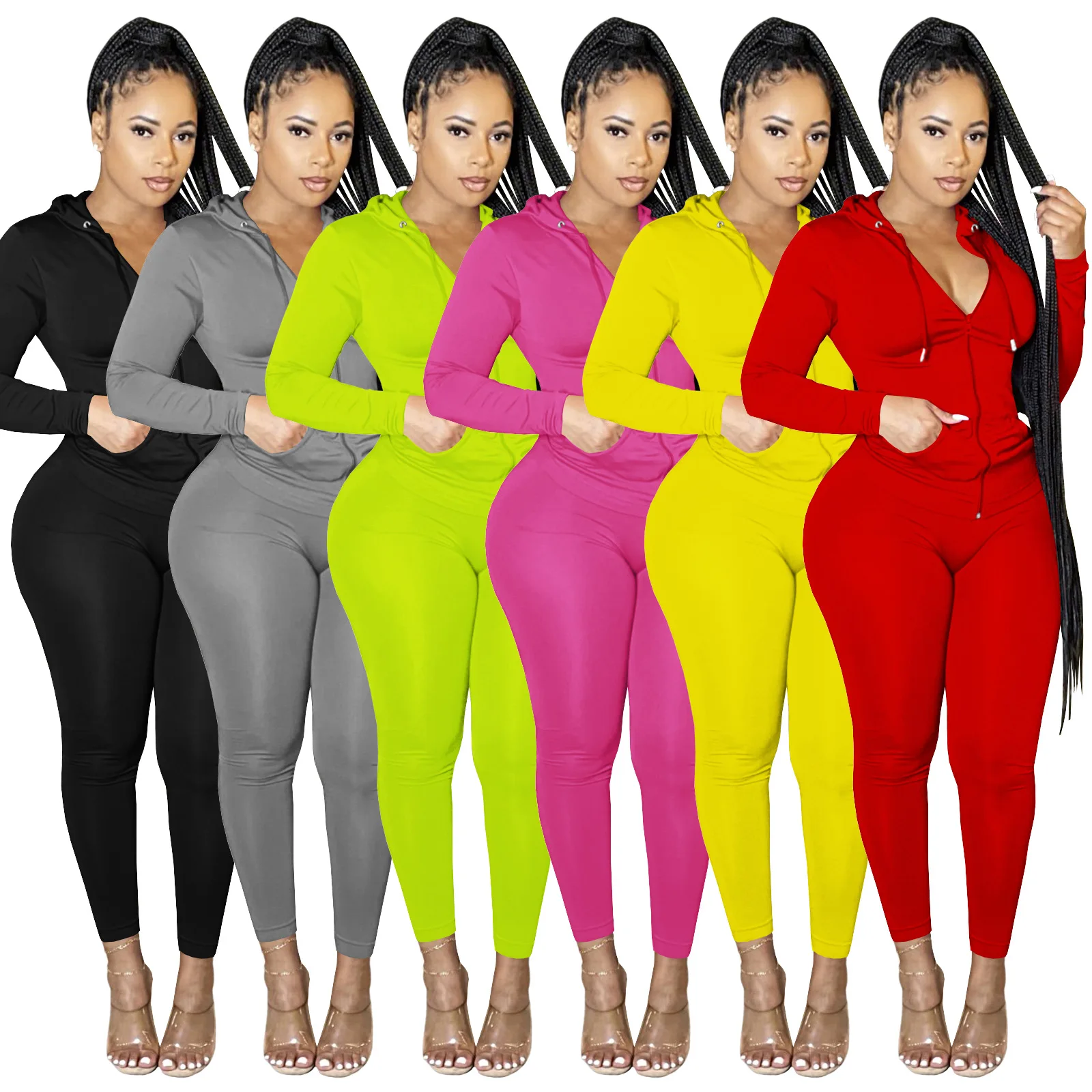 2022 Wholesale New Arrival Solid Color Hooded Zipper Long Sleeved Sports Joggers Tracksuit Women Pants Two Piece Set, Picture
2022 Wholesale New Arrival Solid Color Hooded Zipper Long Sleeved Sports Joggers Tracksuit Women Pants Two Piece Set, Picture
