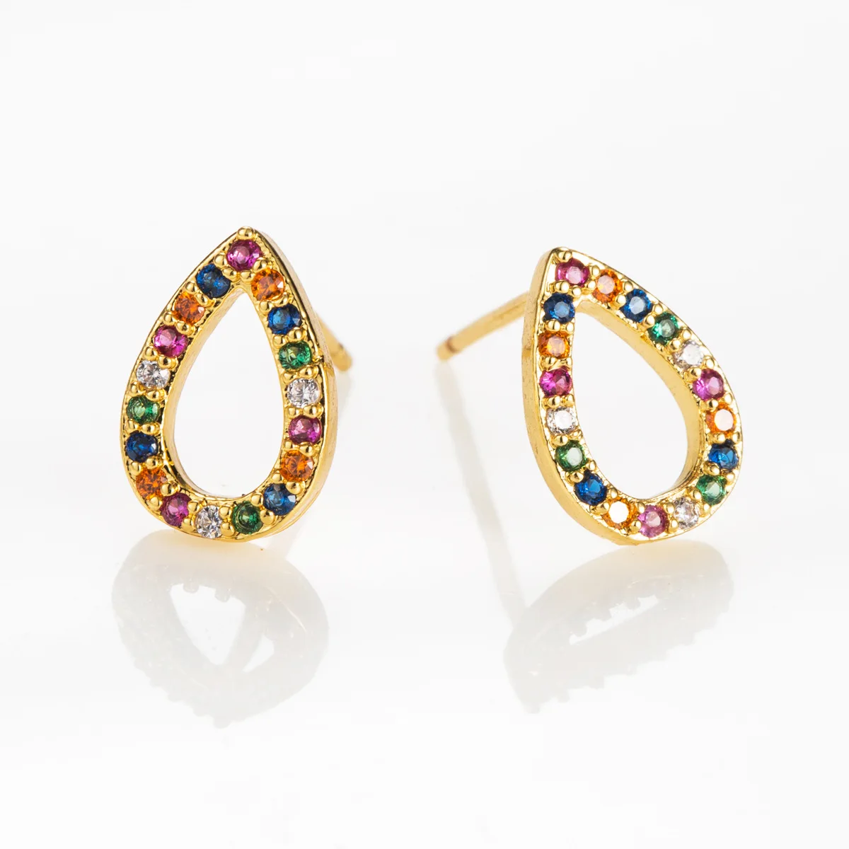 Fashion Hot Selling Gold Plated Rainbow CZ Crystal Drop Stud Earrings Colorful Cubic Zirconia Hollow Drop Earrings
Fashion Hot Selling Gold Plated Rainbow CZ Crystal Drop Stud Earrings Colorful Cubic Zirconia Hollow Drop Earrings