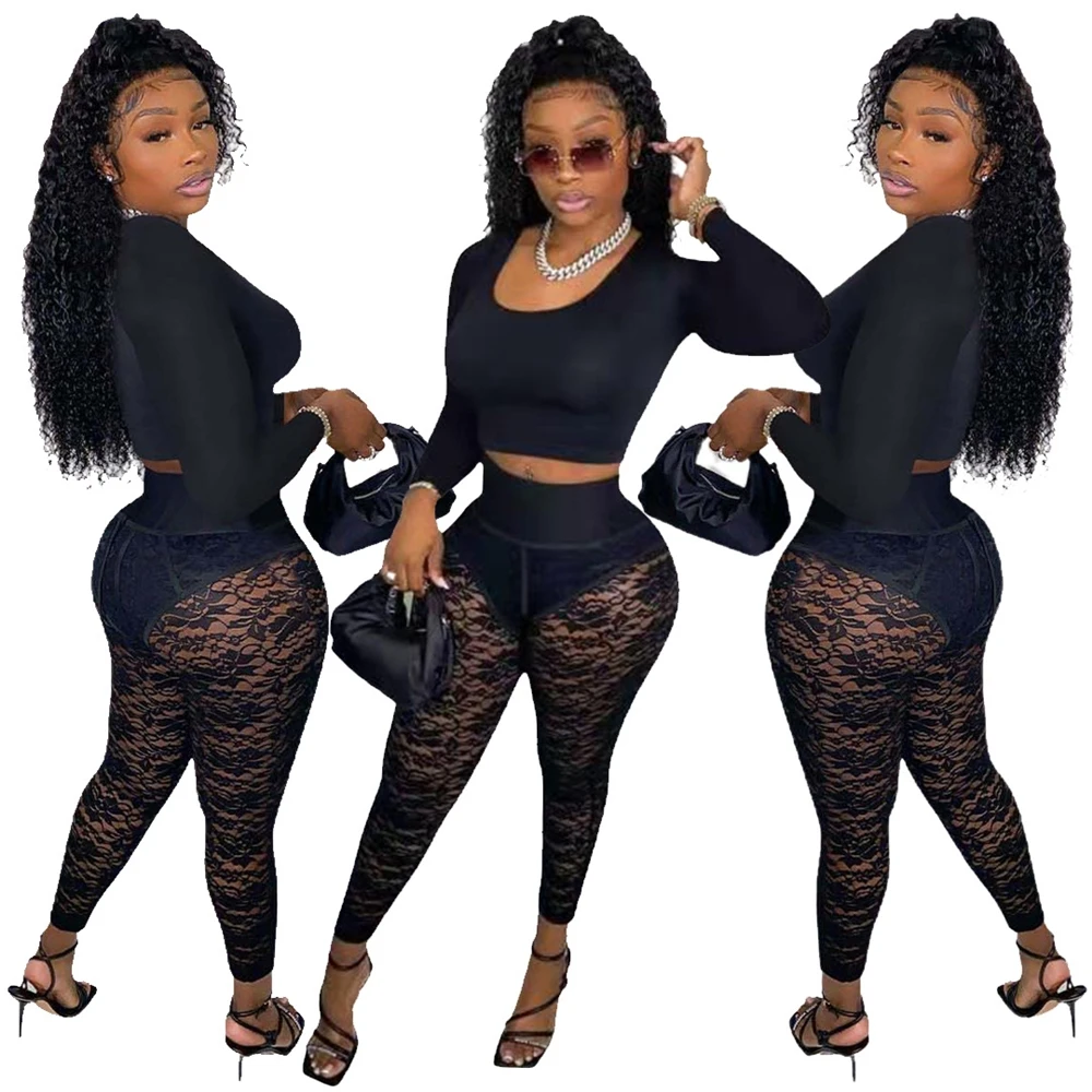 Zchain Dropshipping Amazon new arrival club outfits for women lounge wear lace pants sexy two piece set
Zchain Dropshipping Amazon new arrival club outfits for women lounge wear lace pants sexy two piece set