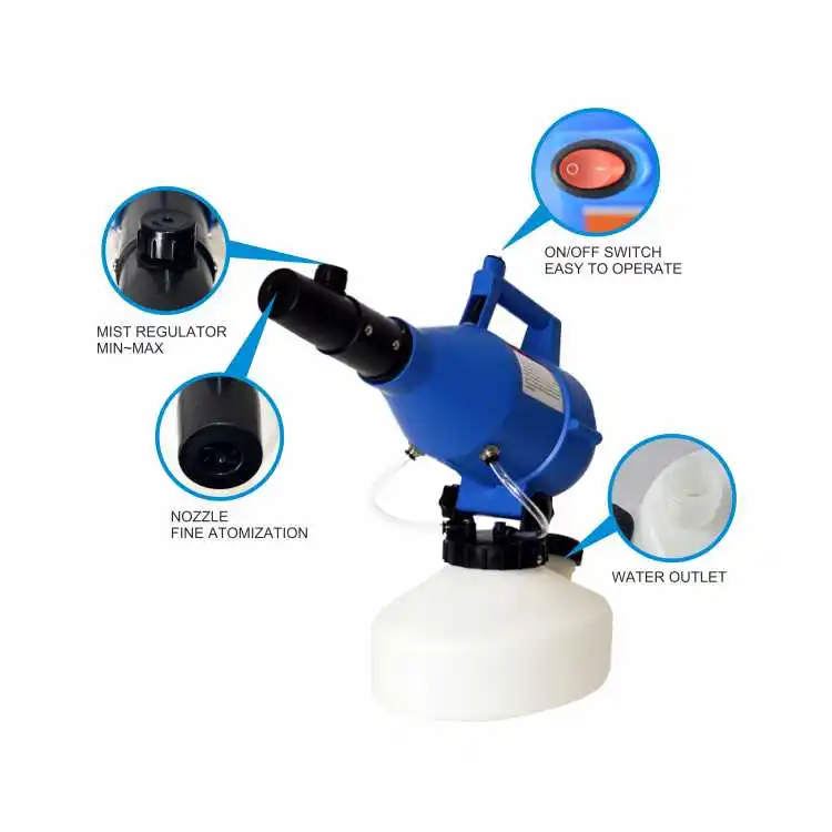 On sale electrostatic in EU and USA cold disinfecting ulv cooling fogger electric power pump agricultural sprayer fog machine, Blue / white
On sale electrostatic in EU and USA cold disinfecting ulv cooling fogger electric power pump agricultural sprayer fog machine, Blue / white