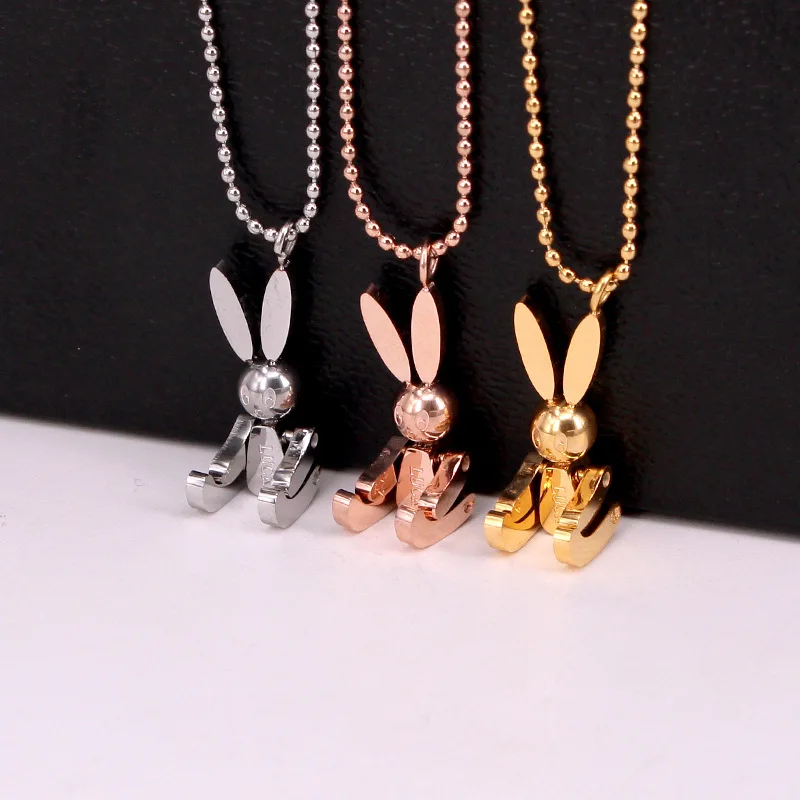Hip Hop Movable Rabbit Pendant Necklace Men Women Stainless Steel Chain Metal Bunny Metal Necklace Punk Jewelry
Hip Hop Movable Rabbit Pendant Necklace Men Women Stainless Steel Chain Metal Bunny Metal Necklace Punk Jewelry