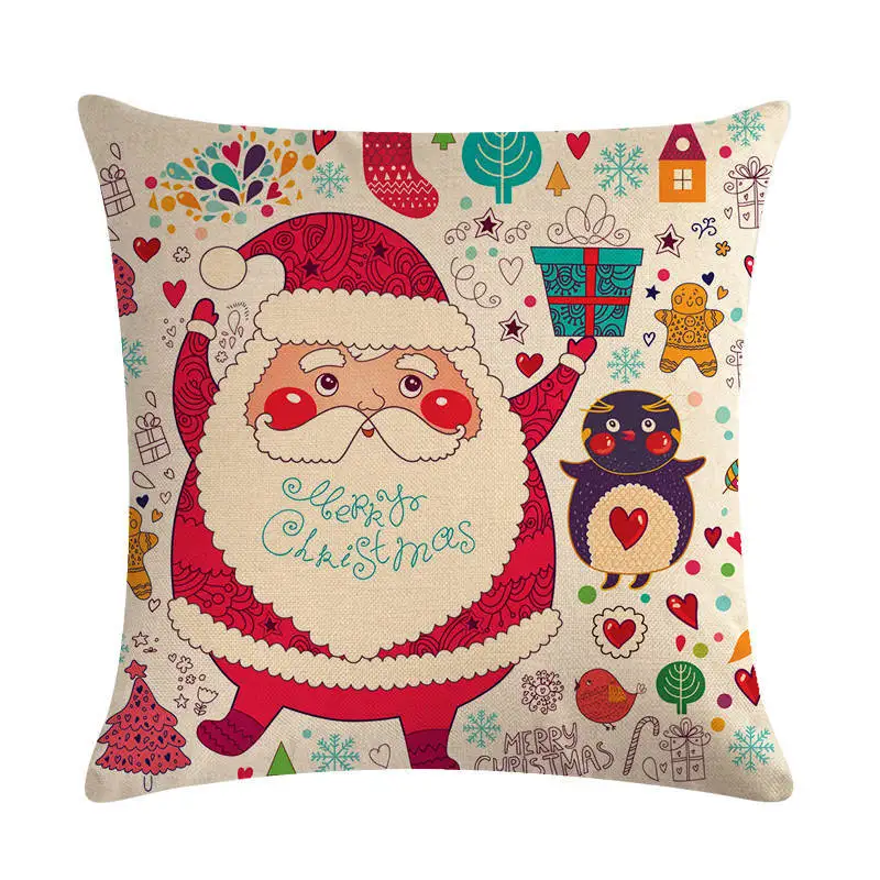 funda de cojin decorativa de lino y navidad para sofa para oficina y hogar santa claus listo para enviar buy funda de cojin de sofa cojin del asiento cubre viviendo serie decorativa funda de