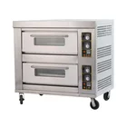 Kitchen double deck gas oven baking 2 deck 4 trays gas oven for baking