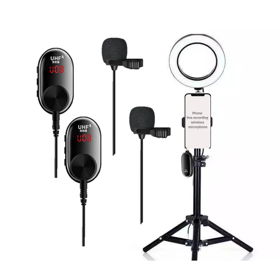 hot sale Double lavalier mic UHF Professional Studio wireless microphone for pc for camera
hot sale Double lavalier mic UHF Professional Studio wireless microphone for pc for camera