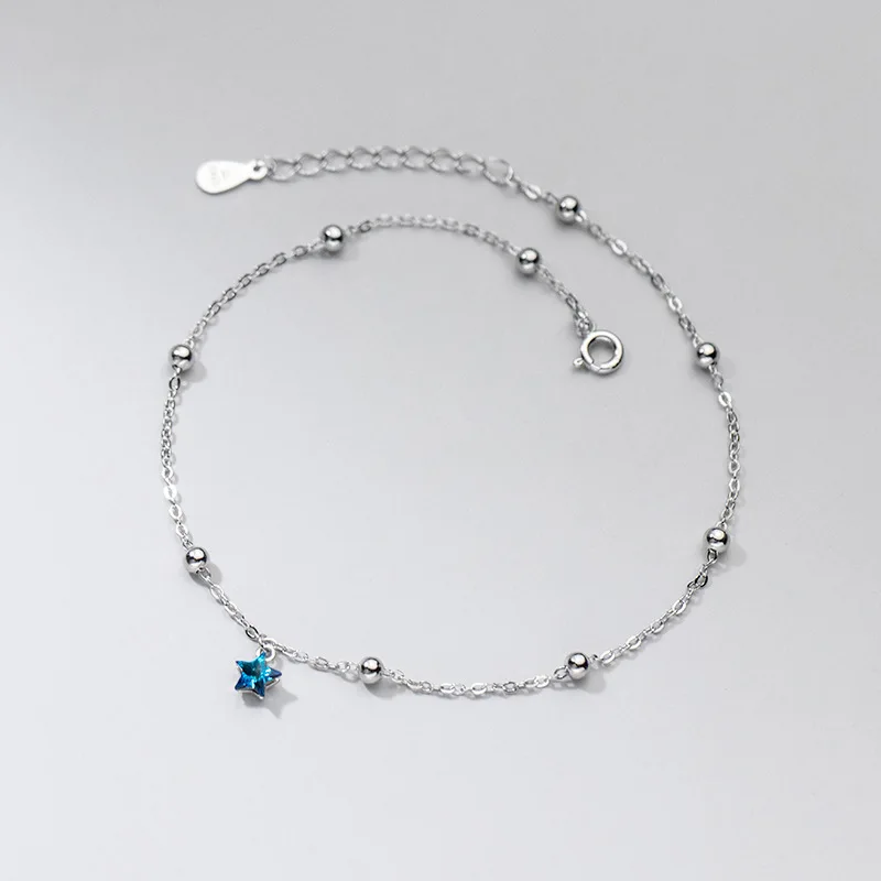 925 Sterling Silver Blue Zircon Star Pendant Anklet Women Summer Ocean Beach Jewelry
925 Sterling Silver Blue Zircon Star Pendant Anklet Women Summer Ocean Beach Jewelry