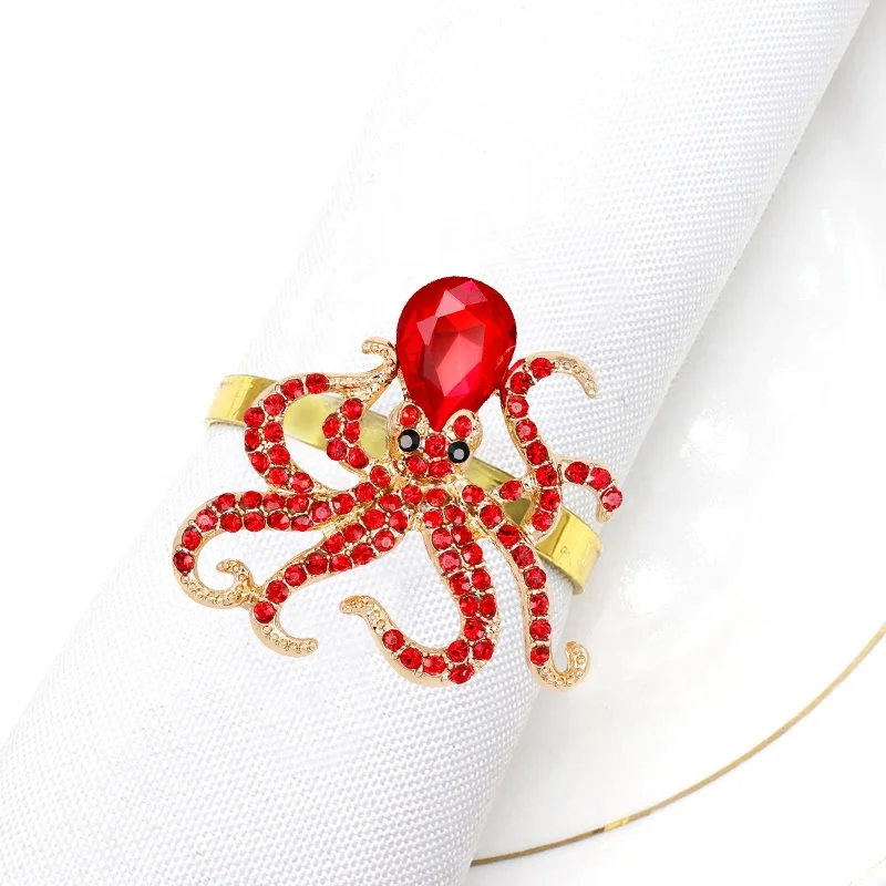 Crystal Octopus Napkin Rings Rhinestone Ocean Coastal Nautical Napkin Ring Holders for Wedding Party Beach Table Decor HWD46
Crystal Octopus Napkin Rings Rhinestone Ocean Coastal Nautical Napkin Ring Holders for Wedding Party Beach Table Decor HWD46