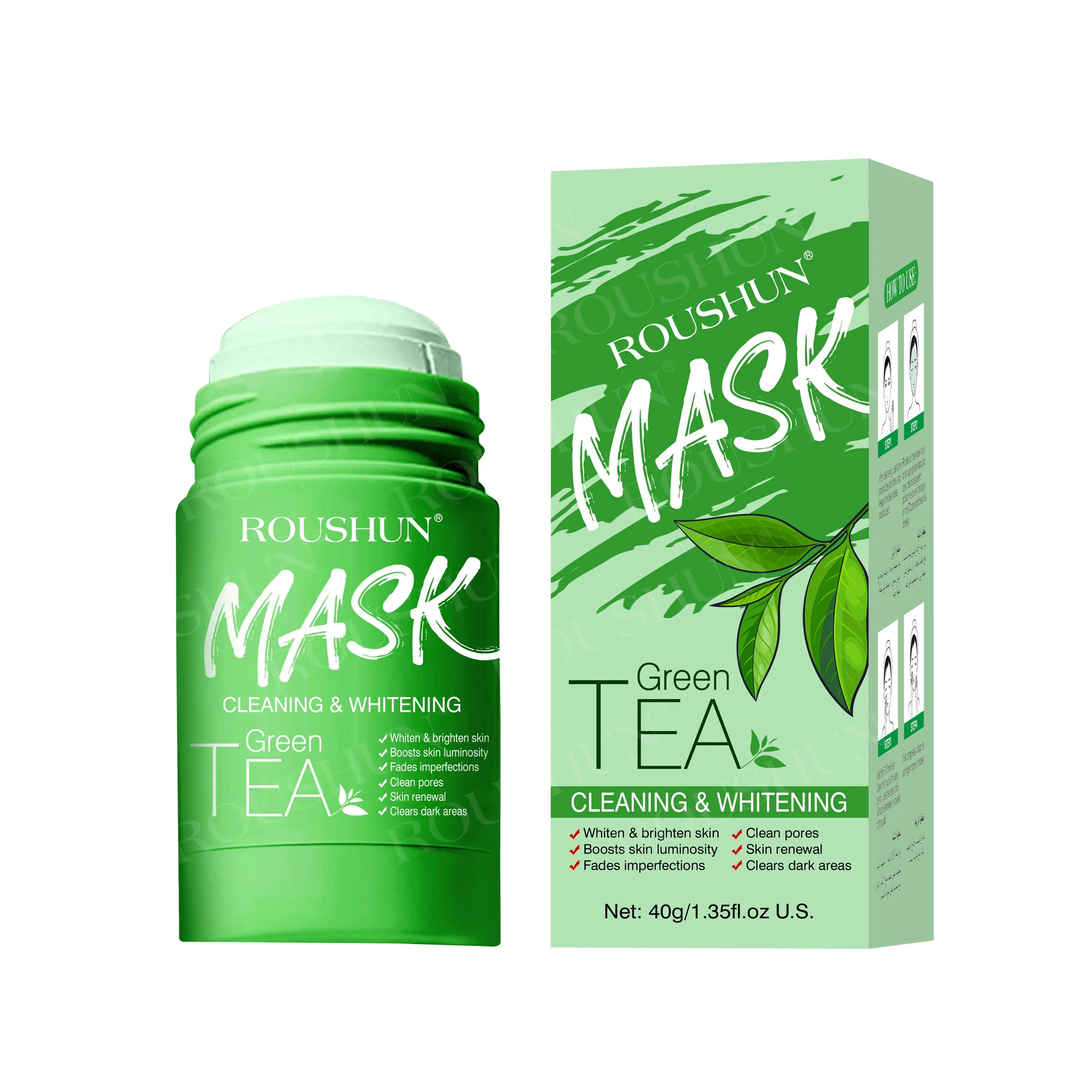 ROUSHUN Private Label Deep Cleaning Mud Facial Mask Beauty Face Skin Whitening Green Tea Clay Mask
ROUSHUN Private Label Deep Cleaning Mud Facial Mask Beauty Face Skin Whitening Green Tea Clay Mask
