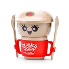Hot Selling Rice Husk Bamboo Dinnerware Set Tableware Set For Kids