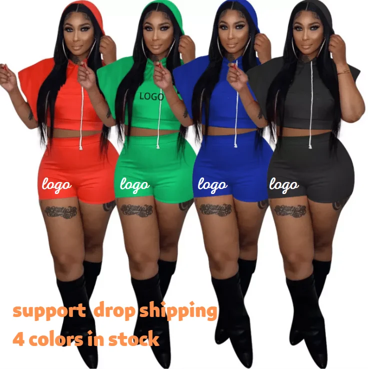 New Trend Summer Short Set For Woman Solid Color Hooded Crop Top Shorts Summer Cotton Outfits Women Wide Shoulder Two Piece Sets
New Trend Summer Short Set For Woman Solid Color Hooded Crop Top Shorts Summer Cotton Outfits Women Wide Shoulder Two Piece Sets