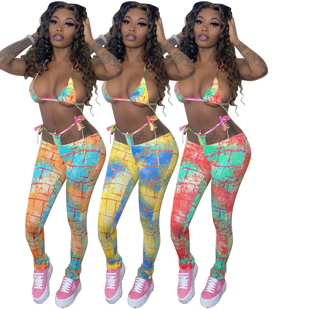Strict Quality Controls Women Sexy Tie Dye Bikini Suit And Long Pant Beachwear Lady Bikini Bathing Suit
Strict Quality Controls Women Sexy Tie Dye Bikini Suit And Long Pant Beachwear Lady Bikini Bathing Suit