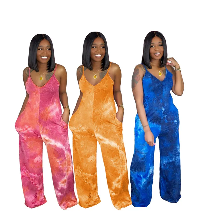 2021 Casual One Piece Rompers Sleeveless Tie Dye Summer Women Wide Leg Jumpsuits, Picture
2021 Casual One Piece Rompers Sleeveless Tie Dye Summer Women Wide Leg Jumpsuits, Picture