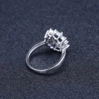 Factory Custom Natural Topaz Rings For Women London Blue Topaz Stone Flower Crown CZ Gemstone Ring Jewelry Set